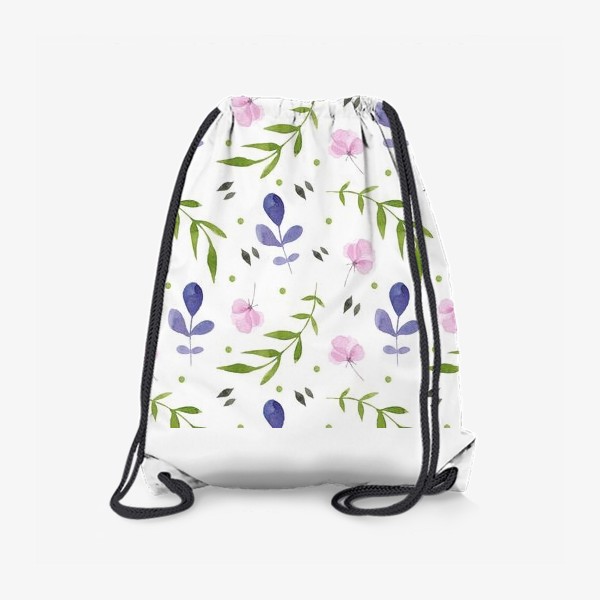 Рюкзак «Орнамент из розовых и фиолетовых цветов»