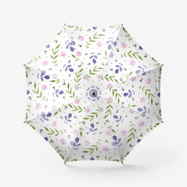 Зонт &laquo;Орнамент из розовых и фиолетовых цветов&raquo;