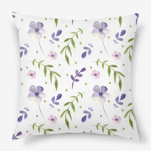 Подушка «Орнамент из фиолетовых цветов»