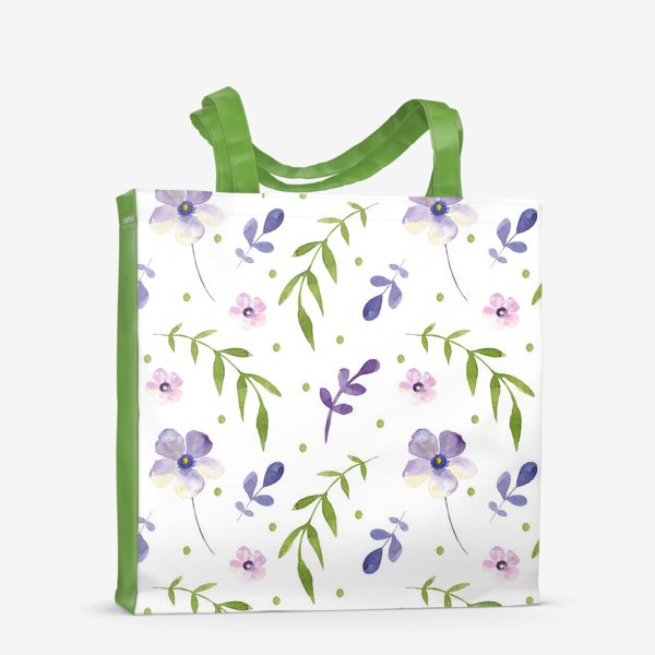 Сумка-шоппер «Орнамент из фиолетовых цветов»