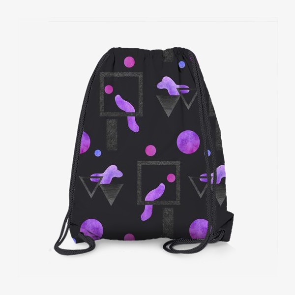Рюкзак «Пурпурные фигуры на темном фоне - геометрическая абстракция»
