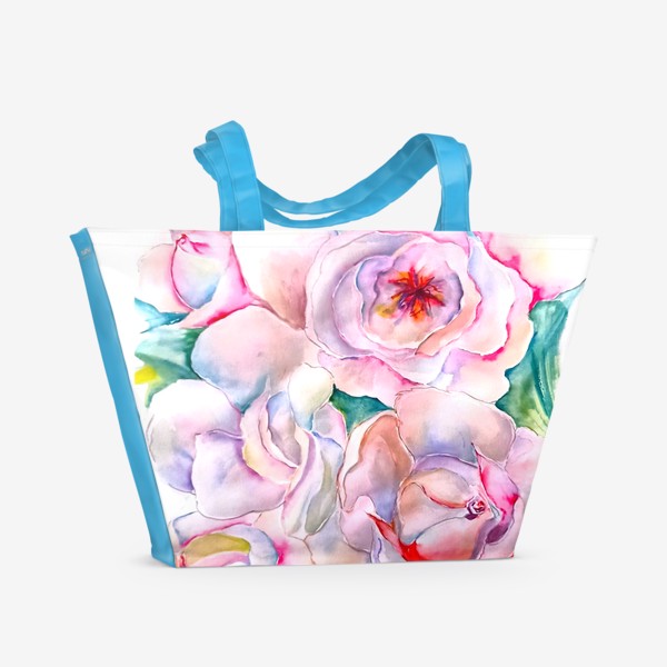 Пляжная сумка «акварельные цветы»
