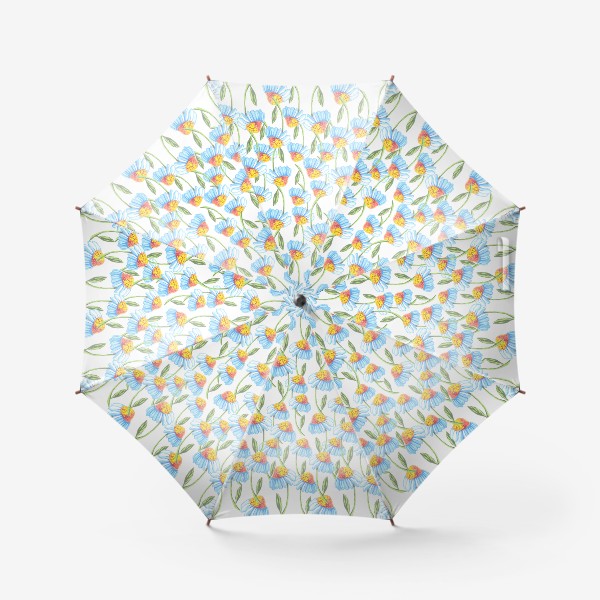 Зонт «паттерн ромашки акварелью»