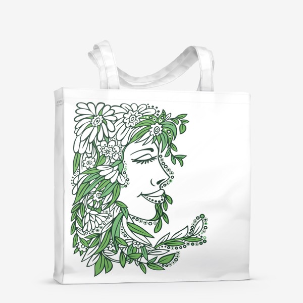 Сумка-шоппер «девушка весна стилизация растения и цветы»