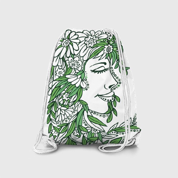 Рюкзак «девушка весна стилизация растения и цветы»