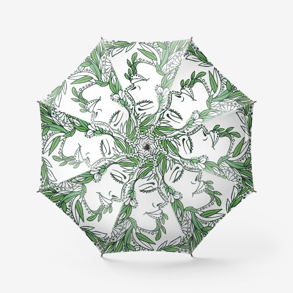 Зонт «девушка весна стилизация растения и цветы»