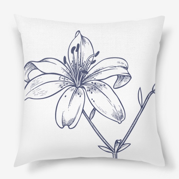Подушка «рисунок цветок лилии графика»