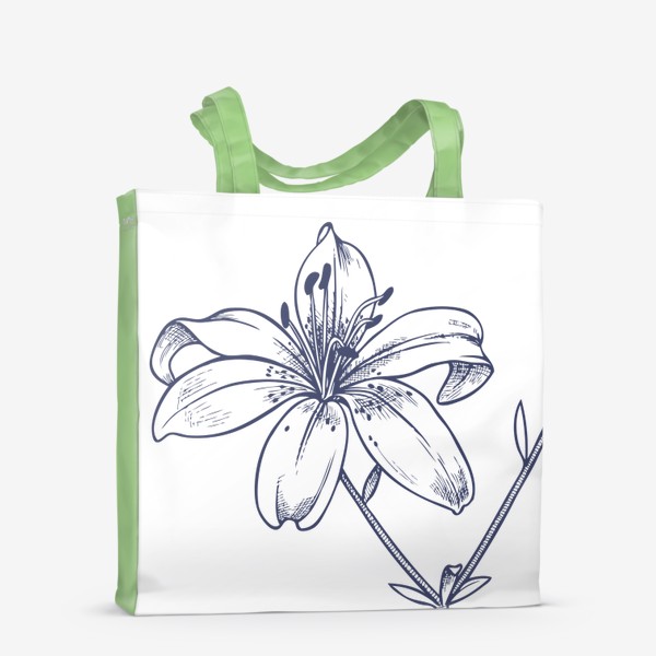 Сумка-шоппер «рисунок цветок лилии графика»