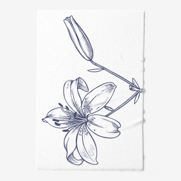 Полотенце «рисунок цветок лилии графика»