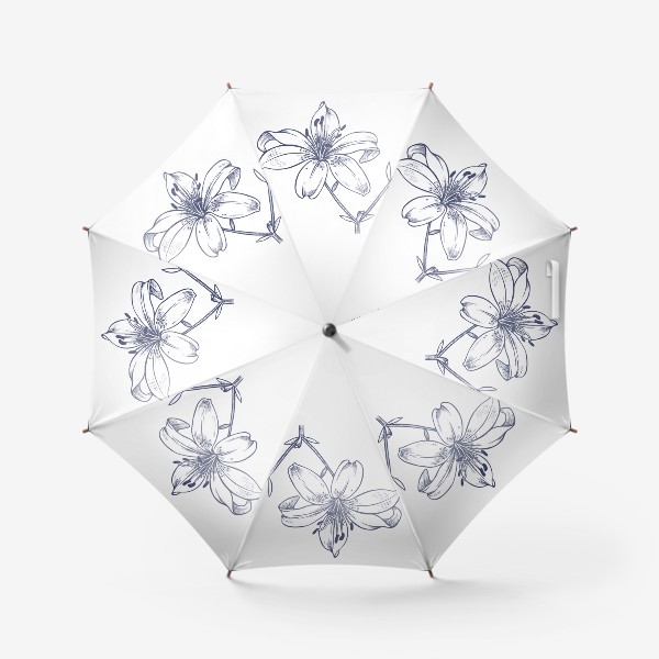Зонт «рисунок цветок лилии графика»