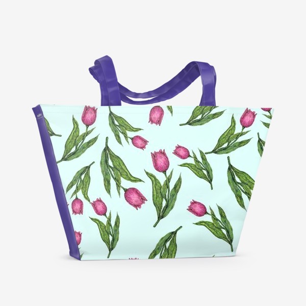 Пляжная сумка &laquo;Весенние тюльпаны&raquo;