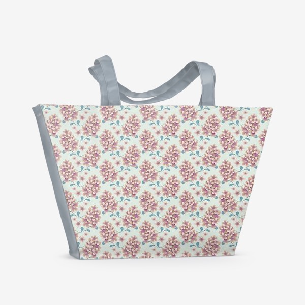 Пляжная сумка «Нежные цветы в пастельной цветовой гамме»