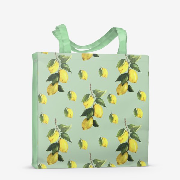Сумка-шоппер «Лимоны (зелёный фон)»