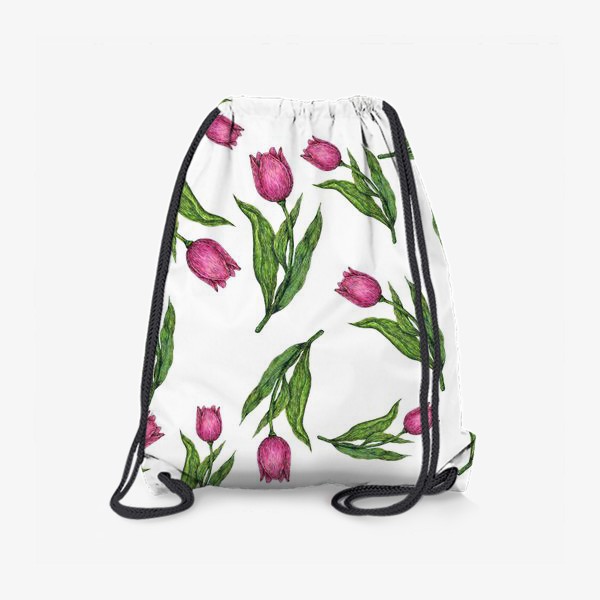 Рюкзак «Розовые тюльпаны на белом фоне»
