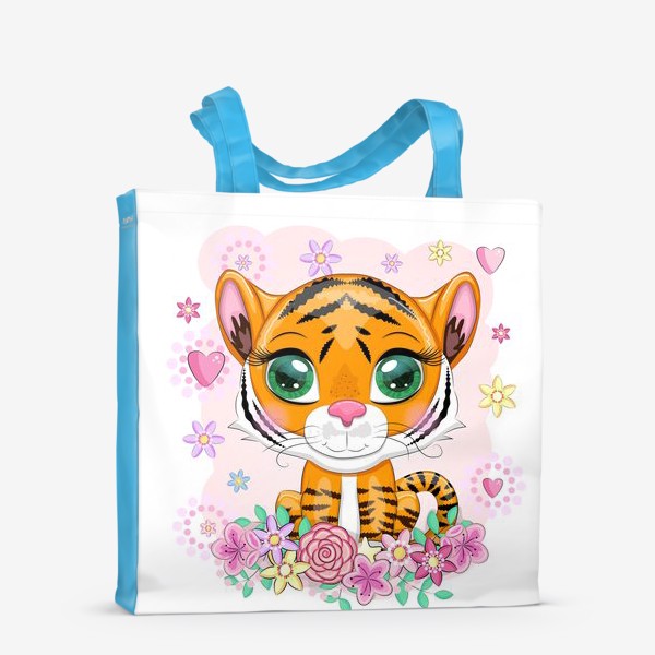 Сумка-шоппер «Тигренок в цветах. Амурский тигр»