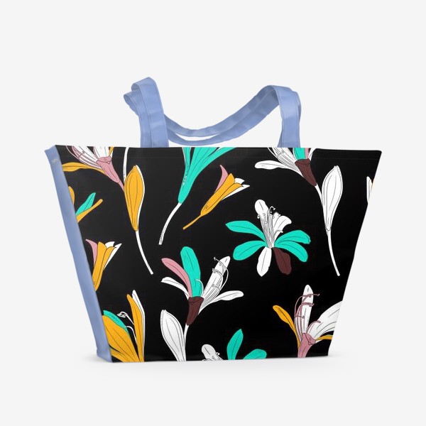 Пляжная сумка &laquo;яркие цветы и бутоны&raquo;