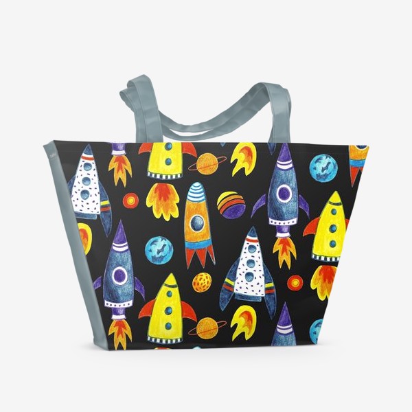 Пляжная сумка &laquo;Детский космический принт&raquo;