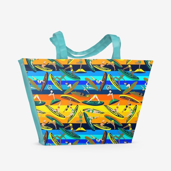 Пляжная сумка «Сап-йога, паттерн»