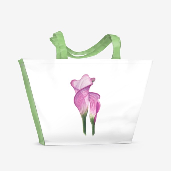 Пляжная сумка «Розовые Каллы»