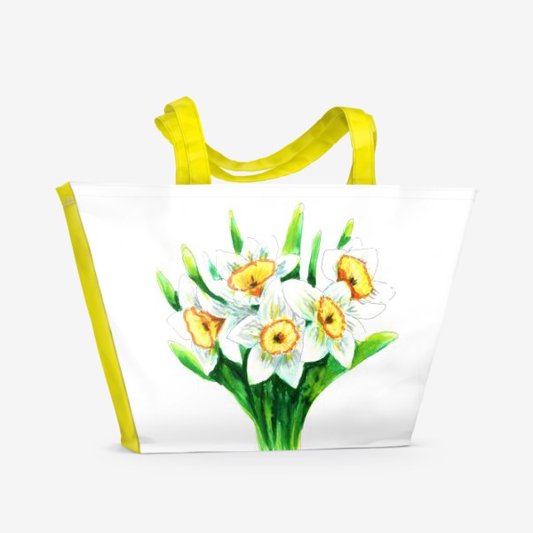 Пляжная сумка «Нарцисс. Весенние цветы»