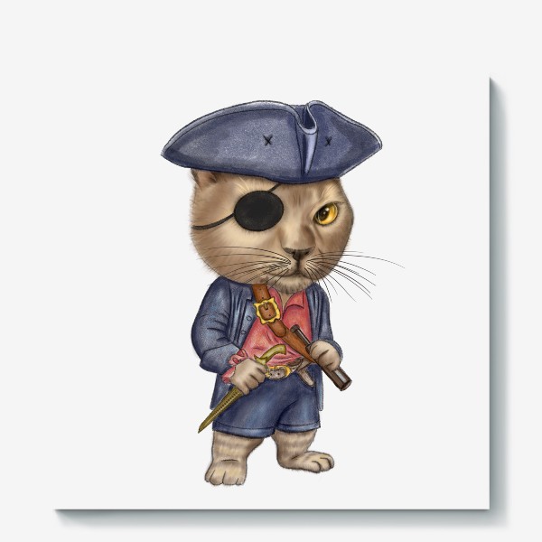 Холст «Кот пират»