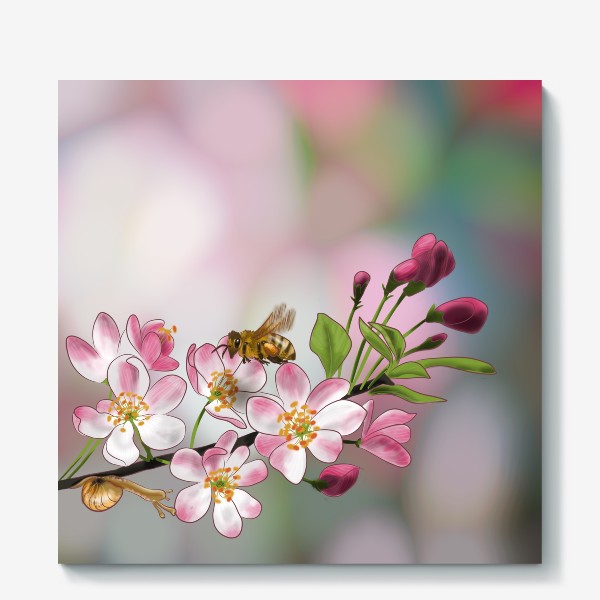 Холст «Микро Весна. Цветы вишни.»