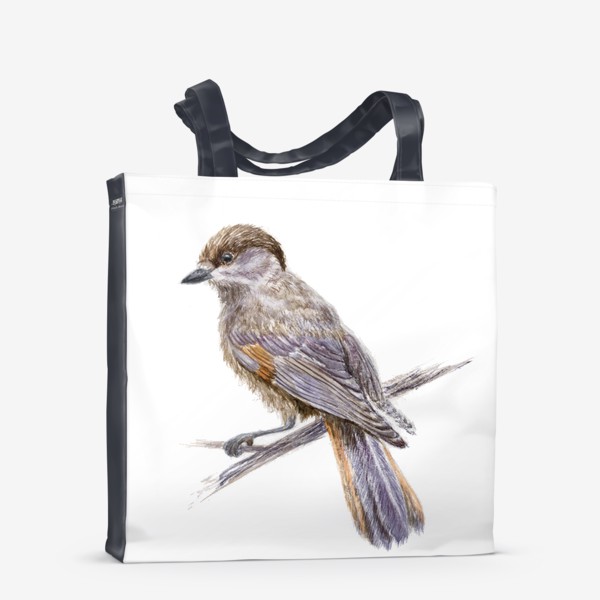 Сумка-шоппер «птица кукша на ветке»