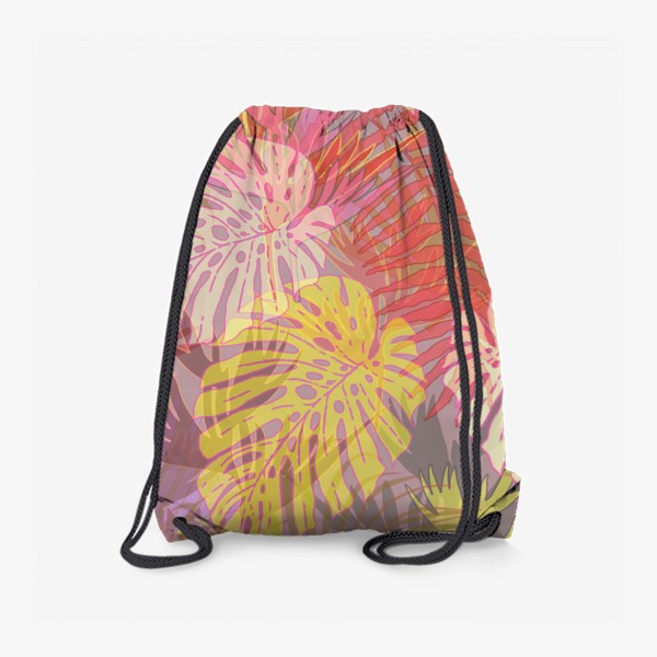 Рюкзак «Тропический цветной прозрачный многослойный паттерн»