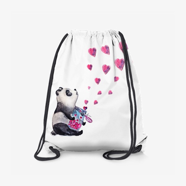 Рюкзак «панда и сердечки»