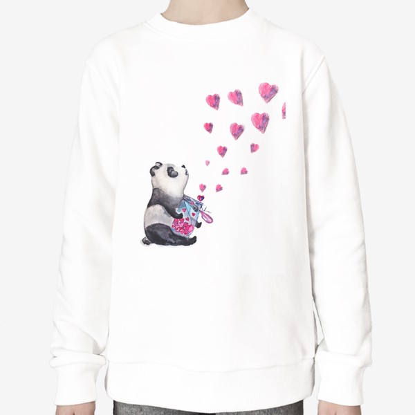 Свитшот «панда и сердечки»
