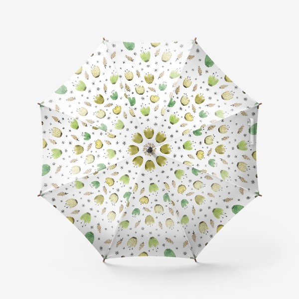 Зонт «Паттерн Зеленые цветы»