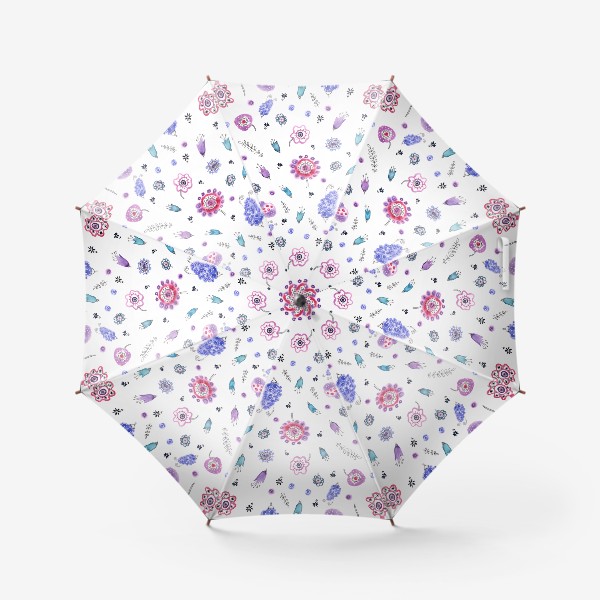 Зонт «паттерн Сиреневые и розовые цветы»