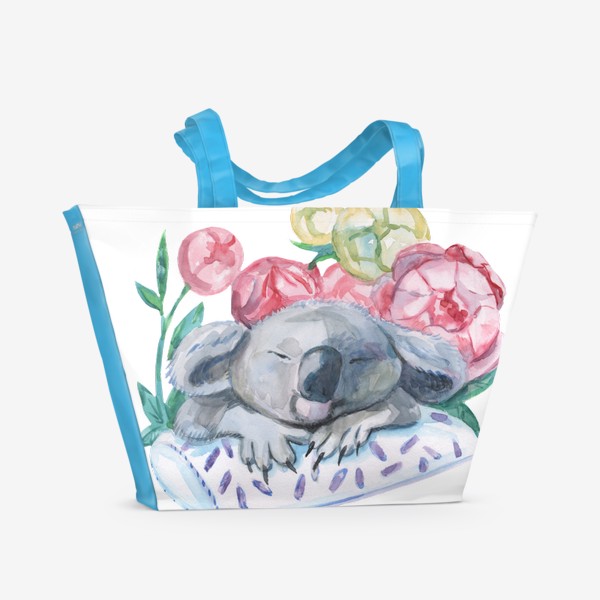 Пляжная сумка «Коала в цветах»