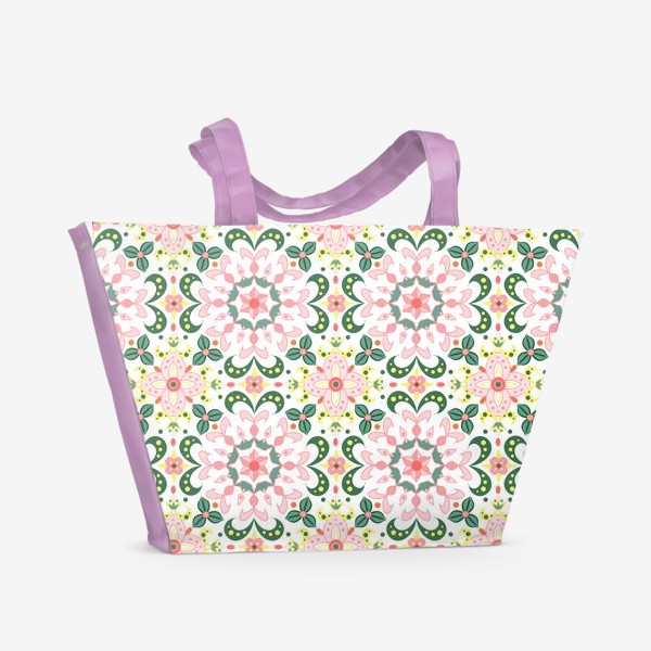 Пляжная сумка «Весенний цветочный узор»