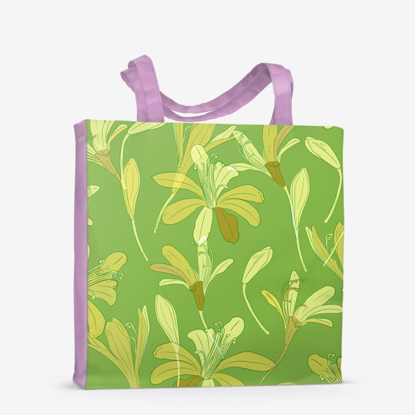 Сумка-шоппер «цветы на зелёном»