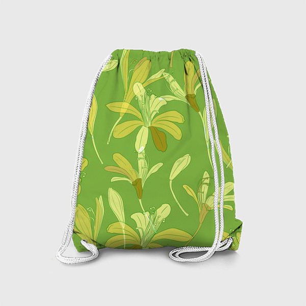 Рюкзак «цветы на зелёном»