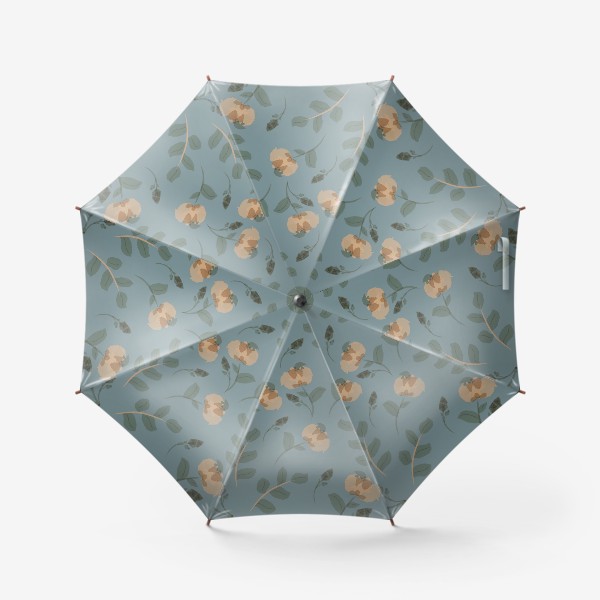 Зонт «цветы на сером фоне»
