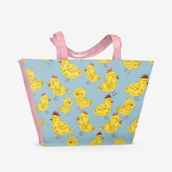 Пляжная сумка «Узор с цыплятами»