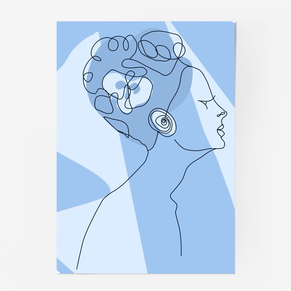 Постер «Весенний образ. Девушка в голубом. 8 марта.»