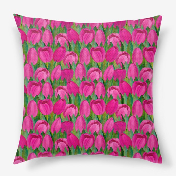 Подушка «Паттерн весенние розовые маки в подарок на 8 марта»