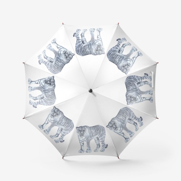 Зонт «белый тигр»
