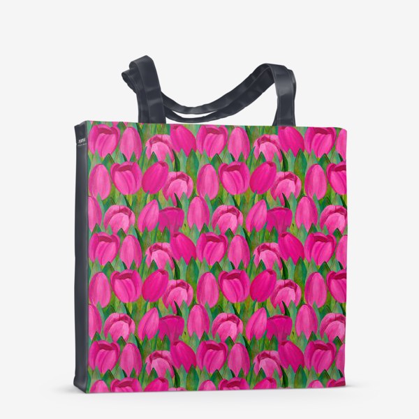 Сумка-шоппер «Паттерн весенние розовые маки в подарок на 8 марта»