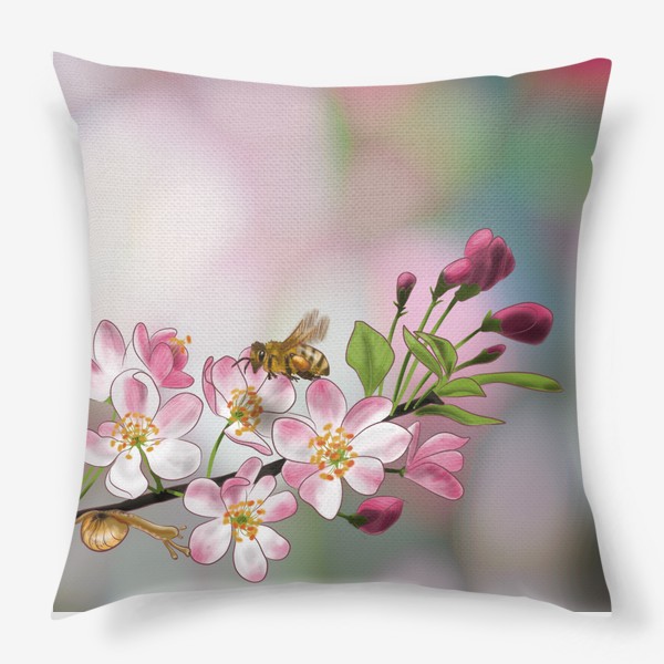 Подушка «Микро Весна. Цветы вишни.»