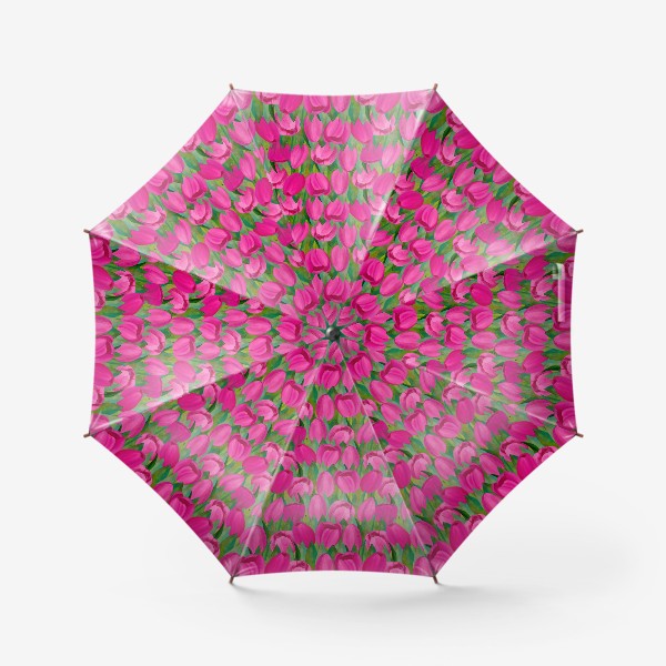 Зонт «Паттерн весенние розовые маки в подарок на 8 марта»
