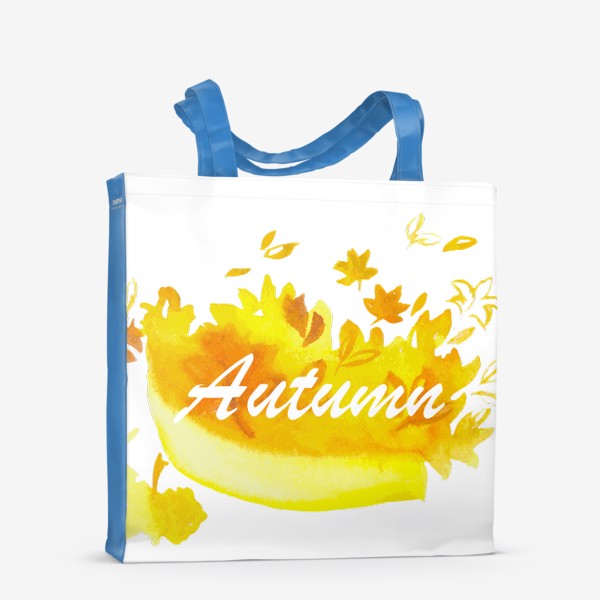 Сумка-шоппер «Надпись Осень на английском языке оранжевая акварель»