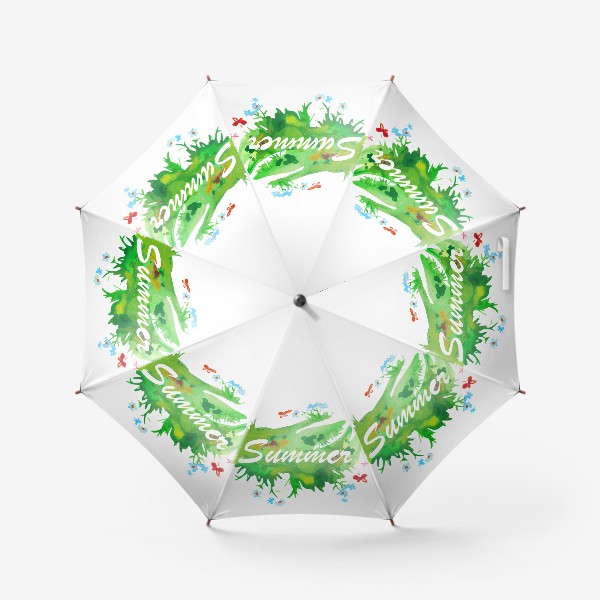 Зонт «Надпись Лето на английском языке зеленая акварель»