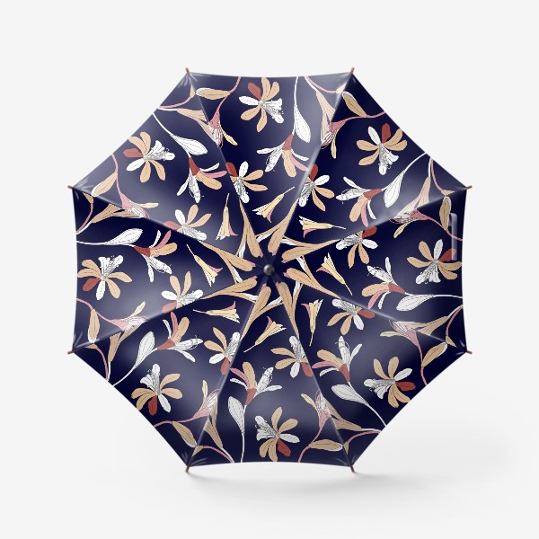 Зонт «цветы на тёмном фоне»