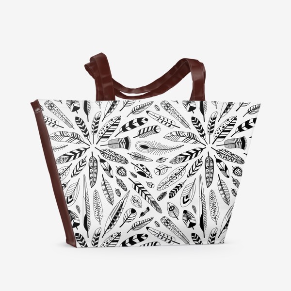Пляжная сумка «Орнаменты из перьев»