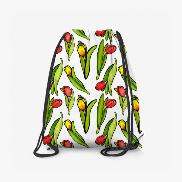 Рюкзак «Паттерн разноцветныя яркие тюльпаны»