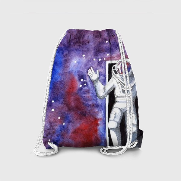 Рюкзак «Дверь в космос. Космонавт. Звездное небо. Созвездия. Акварель. »